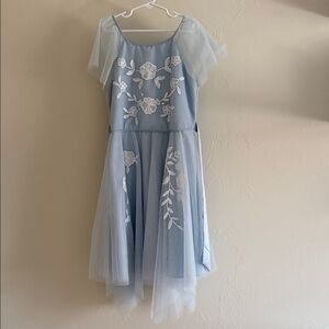 Kensie Girl Light Blue Tulle Floral Applique Dress